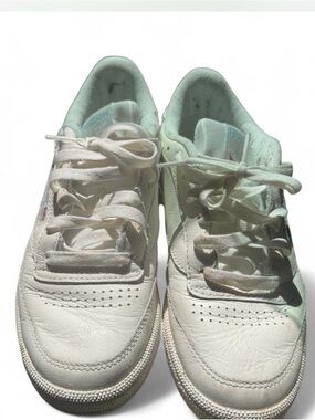Kids White Leather Sneakers - Casual Everyday Shoes